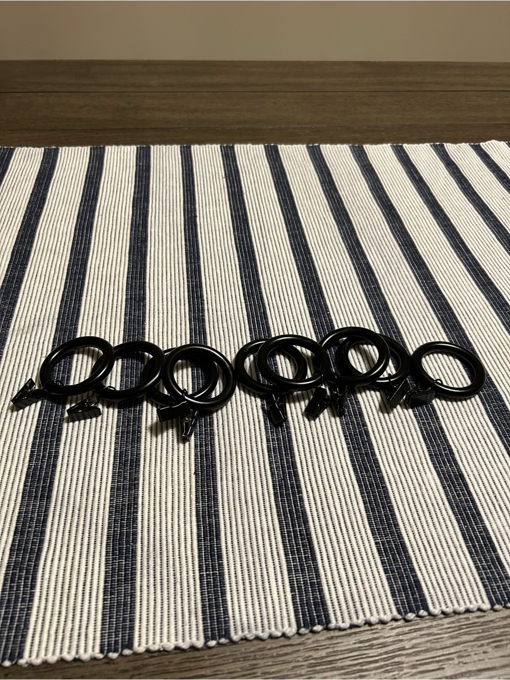 Pottery Barn Metal Quiet-Glide Curtain Rings with Clips - Set of 9